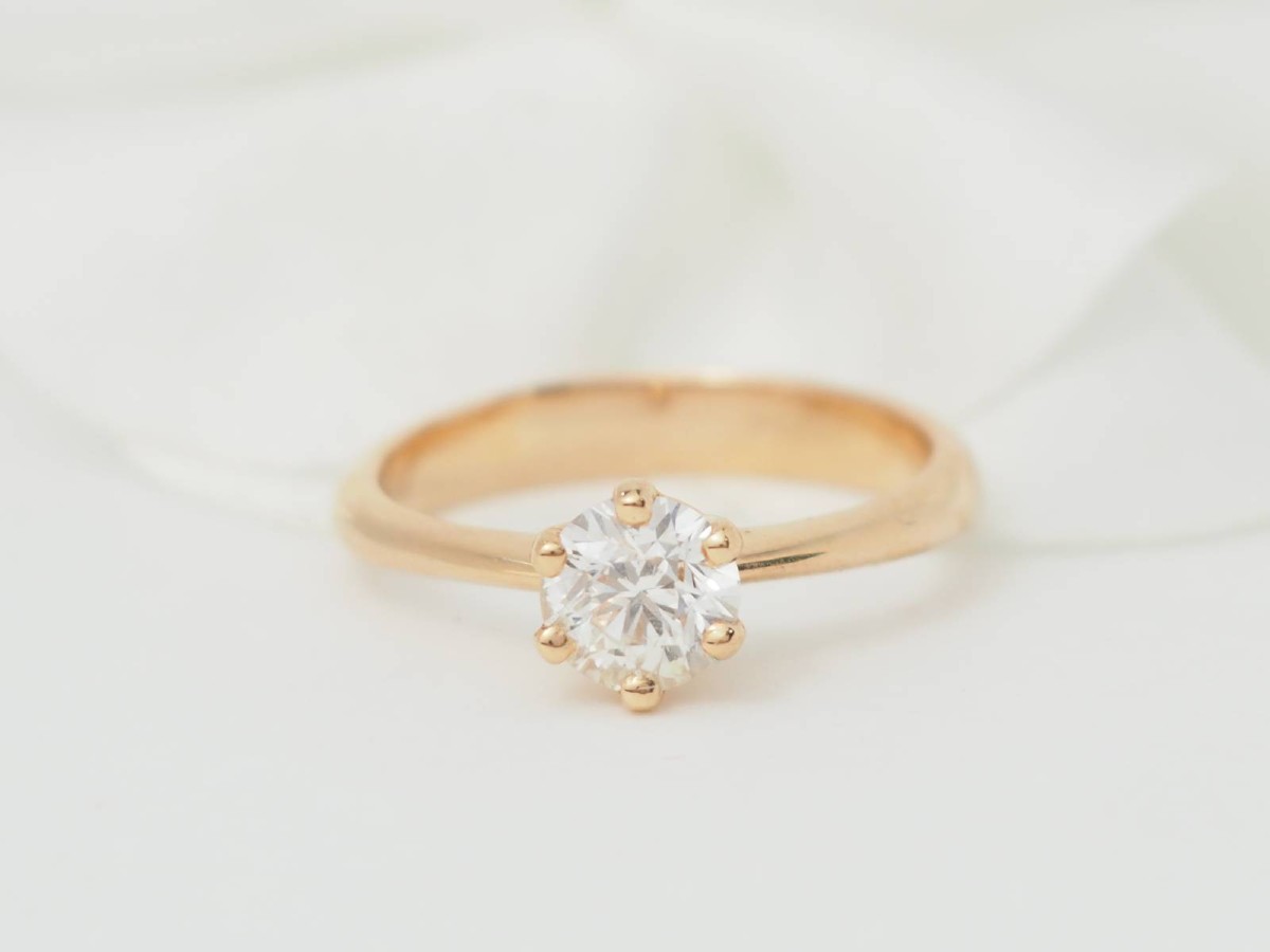 Rose Gold Solitaire Ring With 0.69ct Certified Diamond