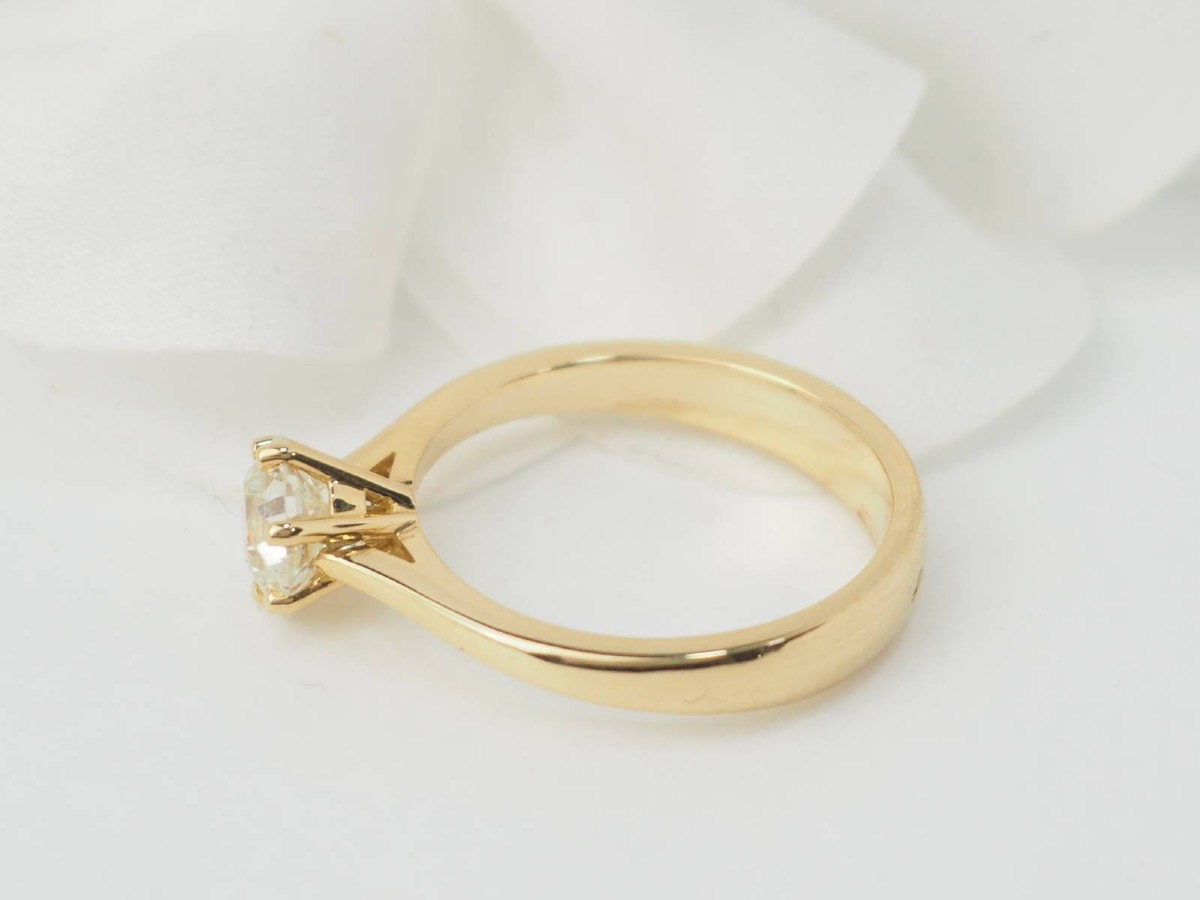 Bague Solitaire En Or Jaune Et Diamant 0.96ct-photo-1