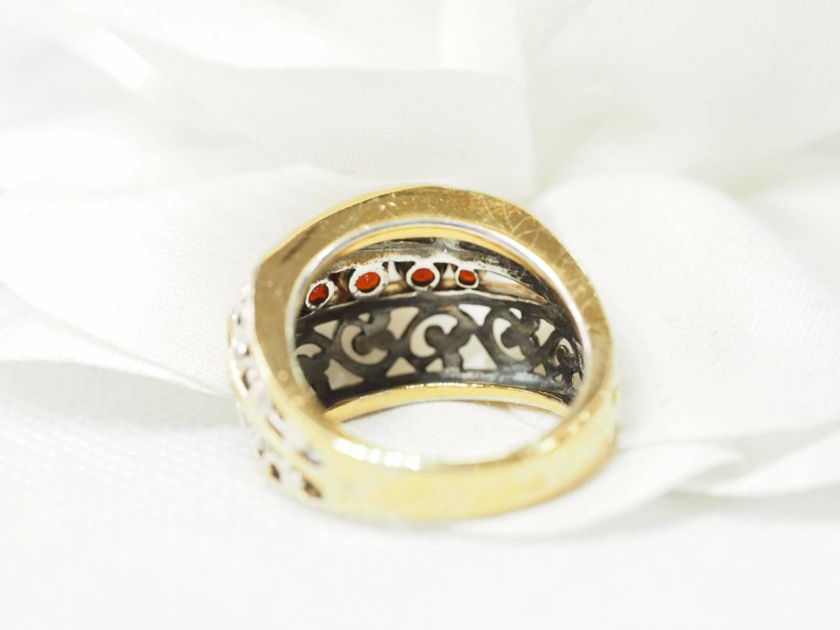 1940s Ring In Vermeil And Garnets-photo-3