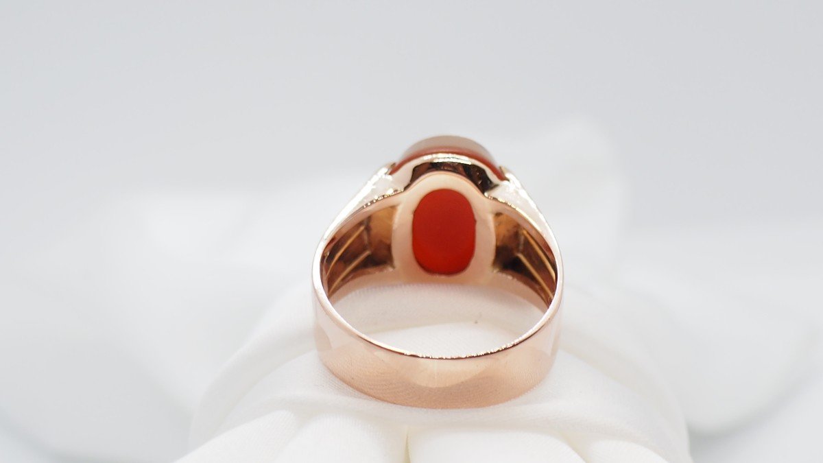 50s Signet Ring In Rose Gold And Cameo-photo-4