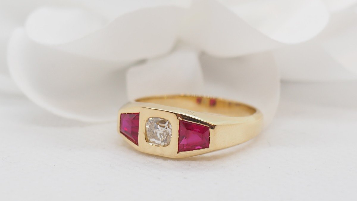 Yellow Gold, Diamond And Ruby Ring-photo-1