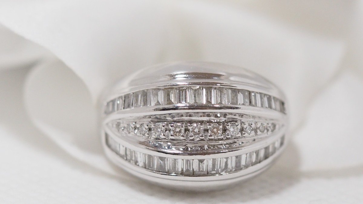 White Gold Bangle Ring Set With Diamonds-photo-2