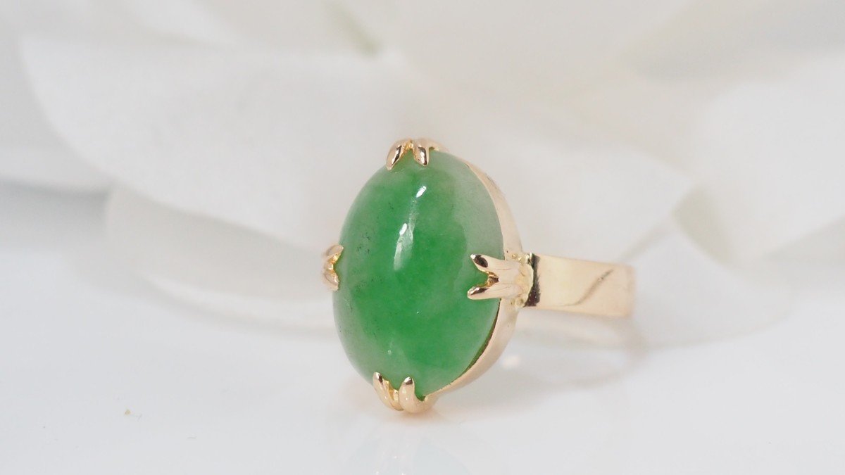 Yellow Gold And Jade Ring-photo-4