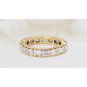 Full Ring Wedding Ring In Yellow Gold And Diamonds