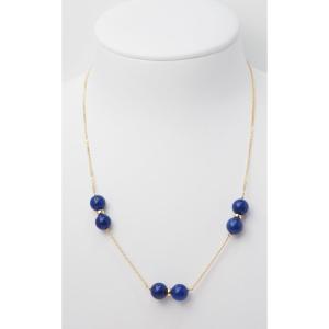 Yellow Gold And Lapis Lazuli Necklace