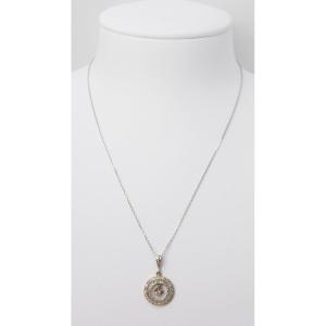 Collier Négligé En Or Bicolore Saphir Et Roses