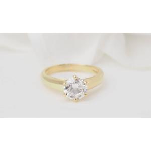 Bague Solitaire En Or Jaune Et Diamant De 1,05ct