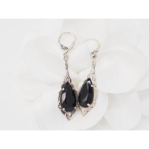 Silver And Onyx Earrings