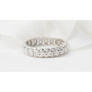 Alliance Américaine En Or Blanc Et Diamants 0.88ct