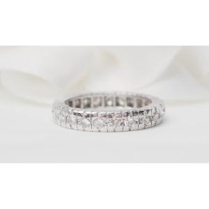 Alliance Américaine En Platine Et Diamants 0.92ct