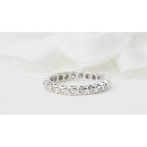 Alliance Américaine En Or Blanc Et Diamants 0,22ct 