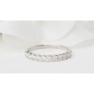 Demi Alliance En Or Blanc Et Diamants 0.50ct