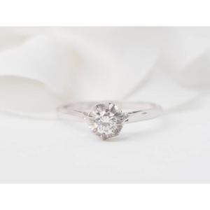 Bague Solitaire En Or Blanc Et Diamant 0,23ct