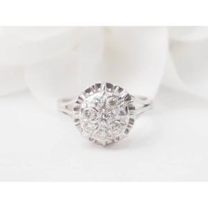 Antique Ring In White Gold And Diamonds