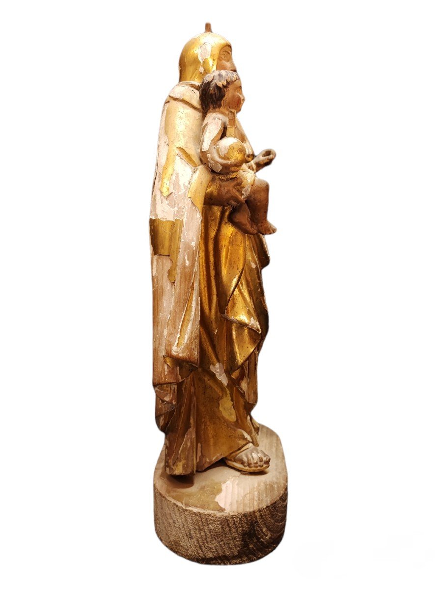 Vierge Marie En Bois Dorée-photo-2