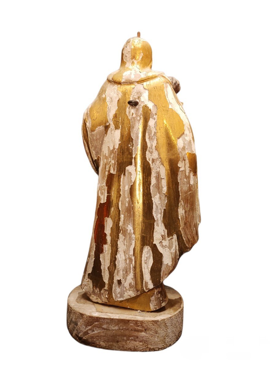 Vierge Marie En Bois Dorée-photo-3