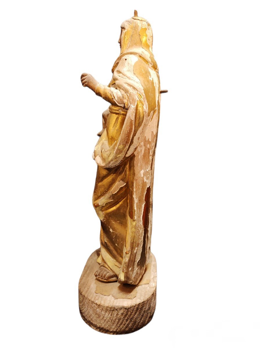 Vierge Marie En Bois Dorée-photo-4