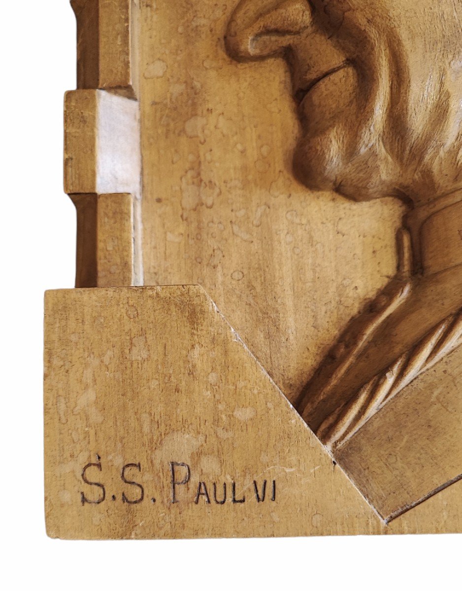 Sculpture Bas Relief Pape Paul VI-photo-1