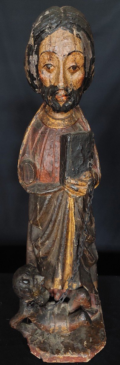 Rare Sculpture Of Saint Bartholomew  14th Century. Spain -photo-1