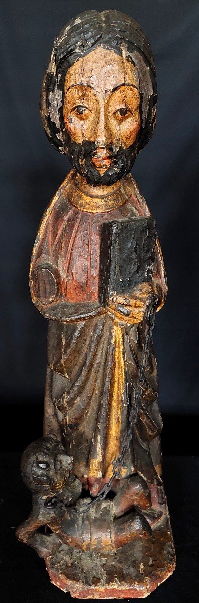 Rare Sculpture Of Saint Bartholomew  14th Century. Spain 