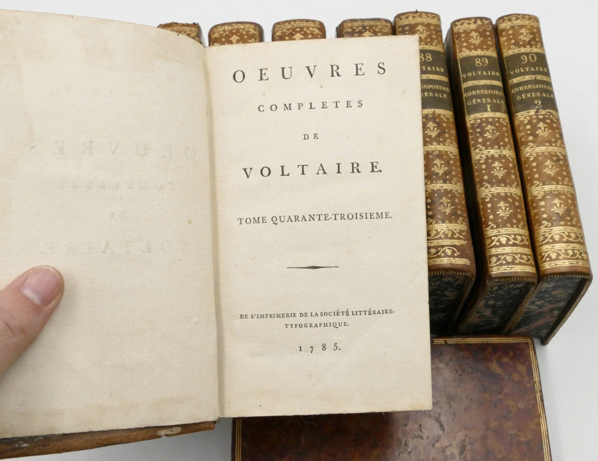 Voltaire, Œuvres Complètes, 1785 [kehl], 83 Tomes / 94, Richement Ornés.-photo-2