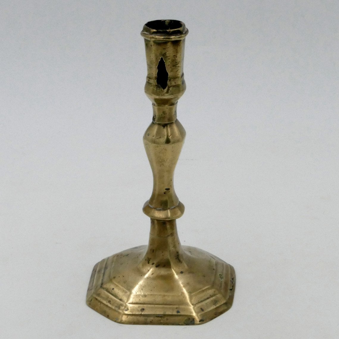 Small Candlestick Late XVIIth Century In Bronze.-photo-3