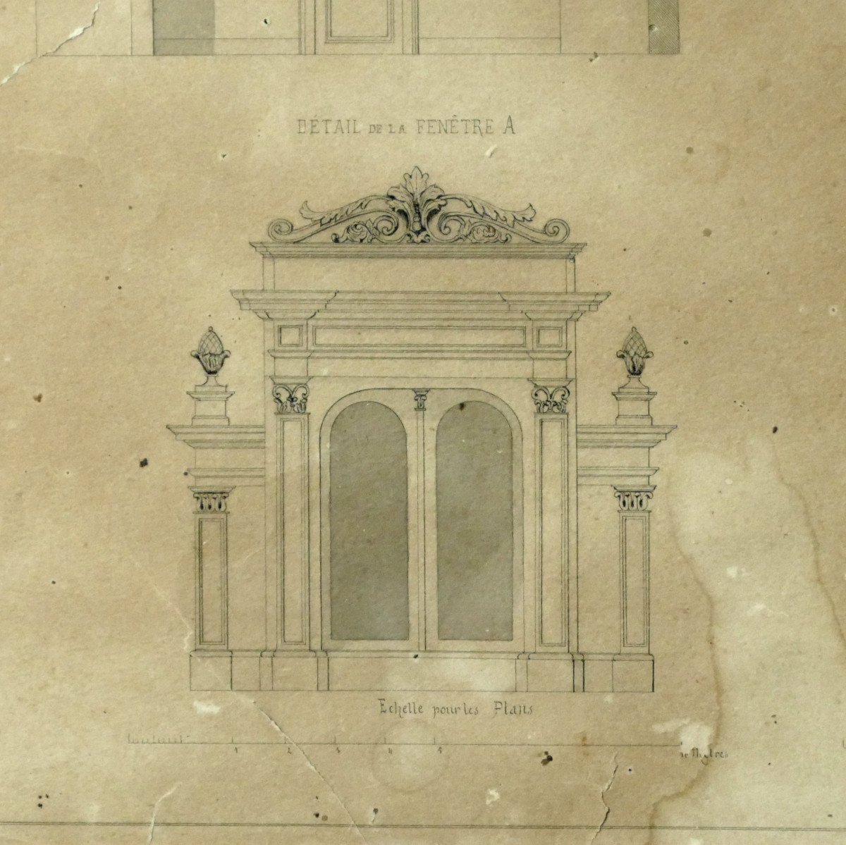 Late 19th Century Architectural Drawing, Renaissance Style, Jean Lacoste, 1896.-photo-1