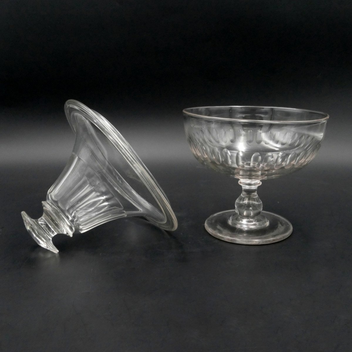 Ribbed Crystal Drageoir Late 19th Century, Baccarat.-photo-4