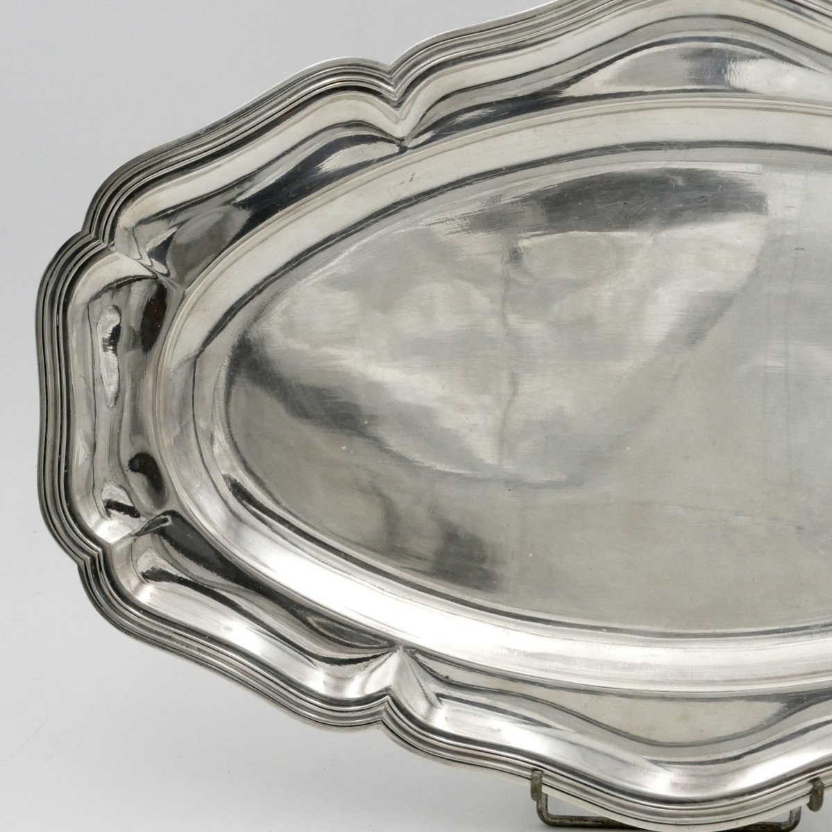 Silver Metal Serving Dish, Nets, 20th Century.-photo-4