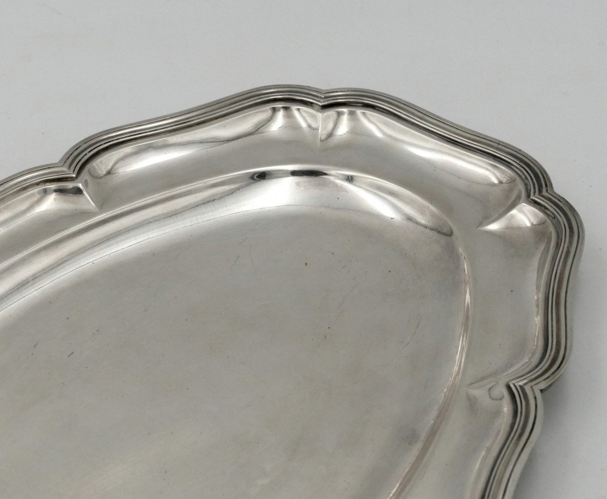 Silver Metal Serving Dish, Nets, 20th Century.-photo-4