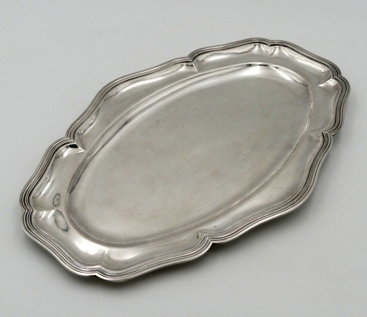 Silver Metal Serving Dish, Nets, 20th Century.-photo-6