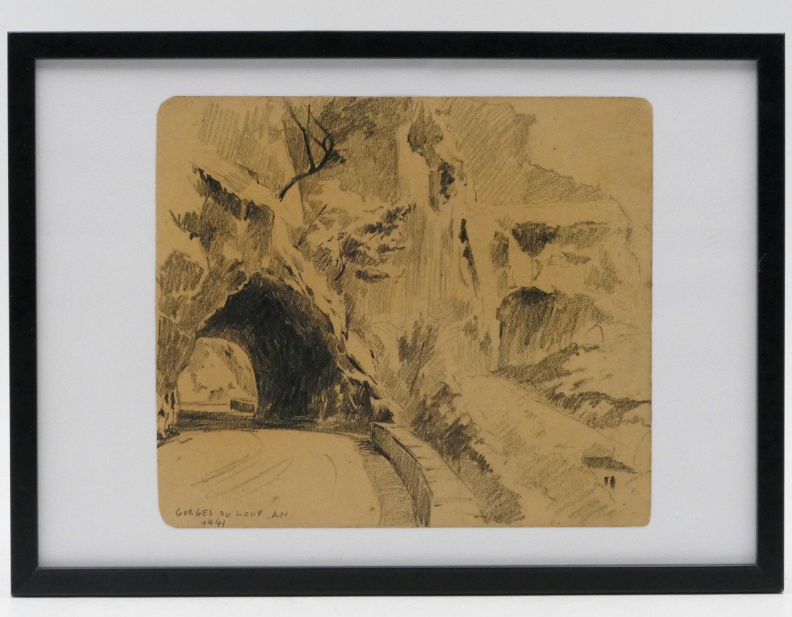 “gorges Du Loup”, Graphite Drawing, Alex Jorio, 1941.-photo-2