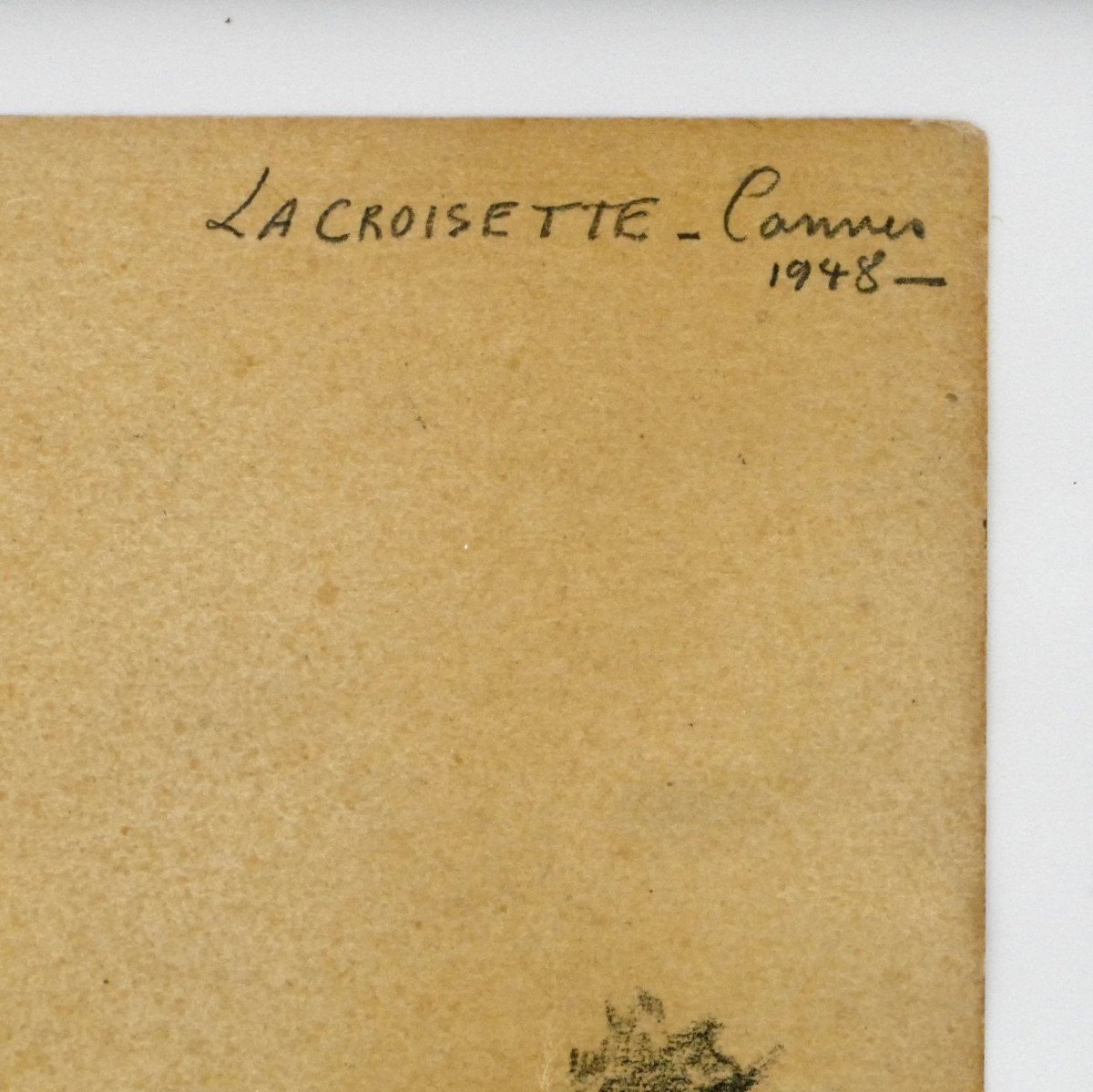 « La Croisette à Cannes », Dessin Au Graphite, Alex Jorio, 1948. -photo-3