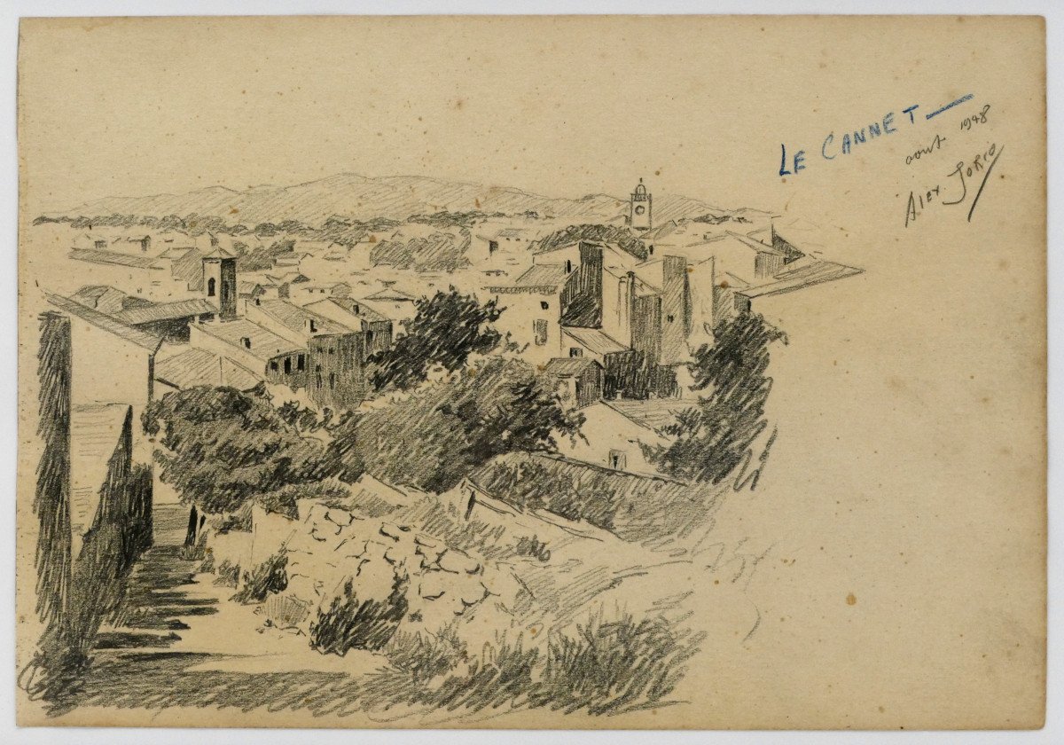 “le Cannet”, Graphite Drawing, Alex Jorio, August 1948. 