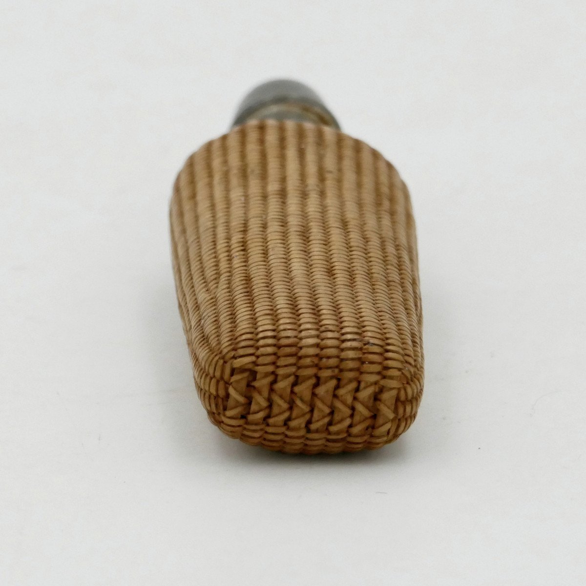 Early 20th Century Woven Straw Salt Bottle. -photo-2