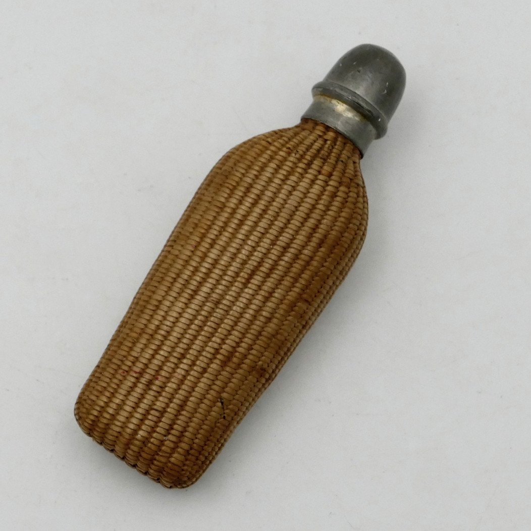 Early 20th Century Woven Straw Salt Bottle. 