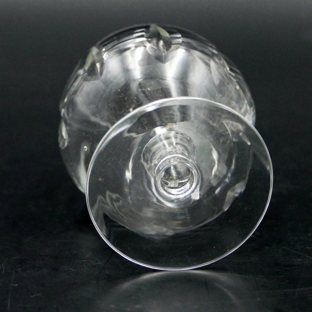 6 Cut Crystal Cognac Glasses, 1950. -photo-1