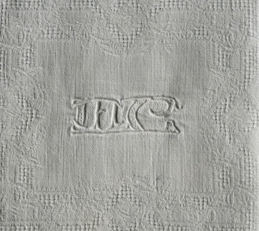 Ten Damask Napkins, Openwork, Monogram “mc”, Art Deco.-photo-5