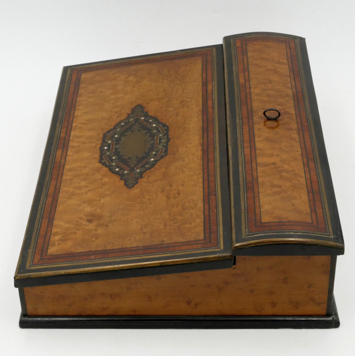 Marquetry Travel Writing Case, 19th Century. Napoleon III Period. -photo-1