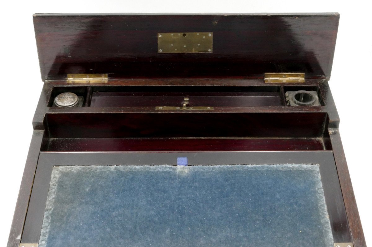 Marquetry Travel Writing Case, 19th Century. Napoleon III Period. -photo-3