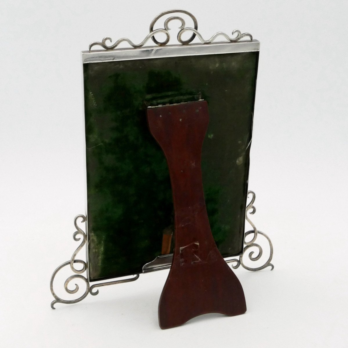 Large Sterling Silver Photo Frame, English, 20th Century, Photo Holder.-photo-5