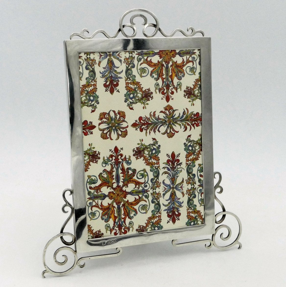 Large Sterling Silver Photo Frame, English, 20th Century, Photo Holder.