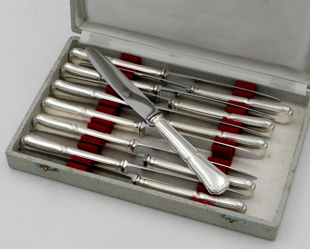 Important Silver Plated Metal Cutlery Set, 134 Pieces In Cases, 20th Century. -photo-6