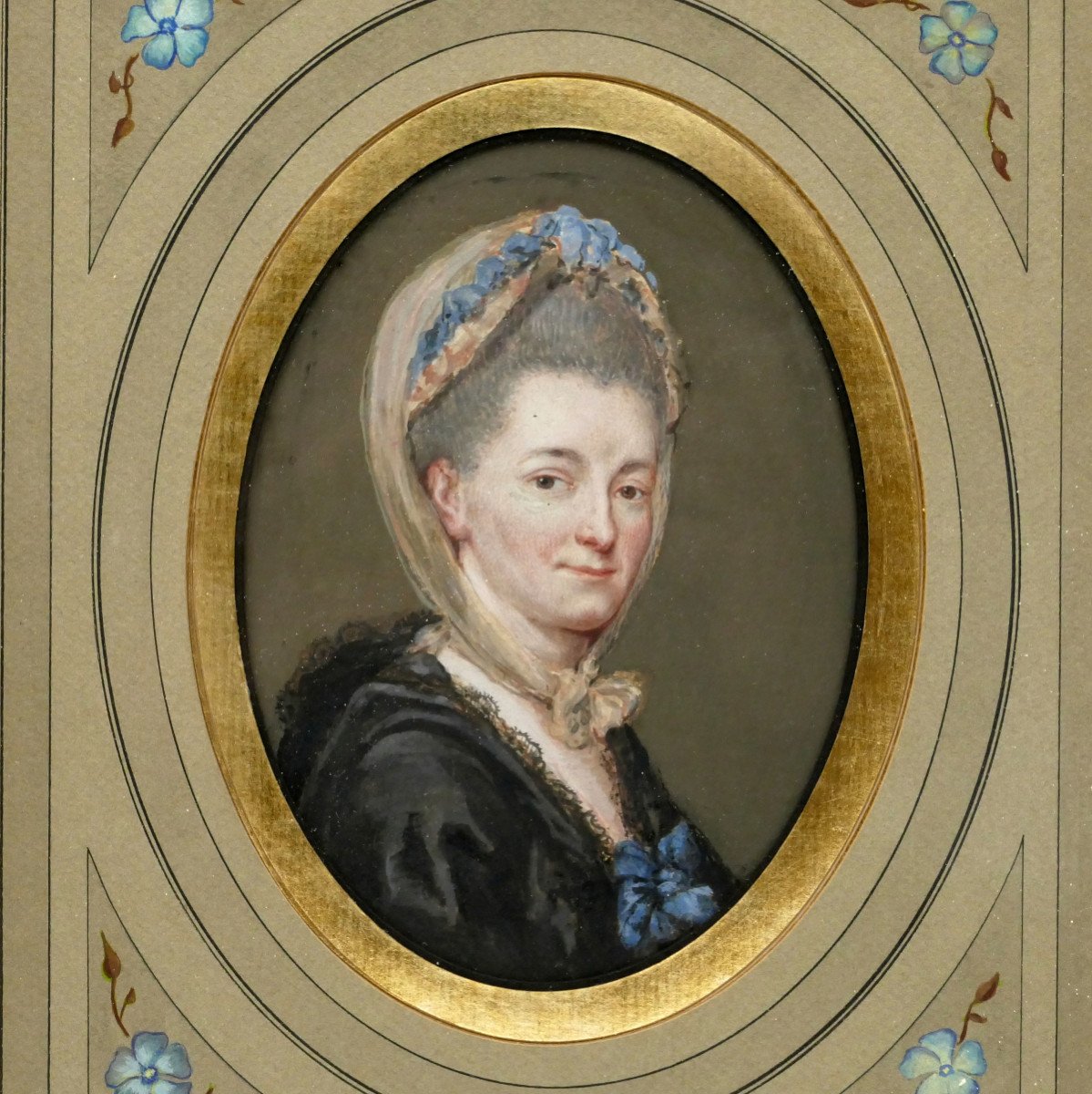 Portrait Of A Woman, 18th Century, Gouache Watercolor, Louis XVI Period.-photo-2