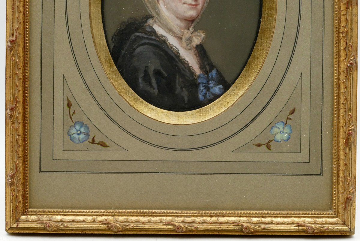 Portrait Of A Woman, 18th Century, Gouache Watercolor, Louis XVI Period.-photo-3