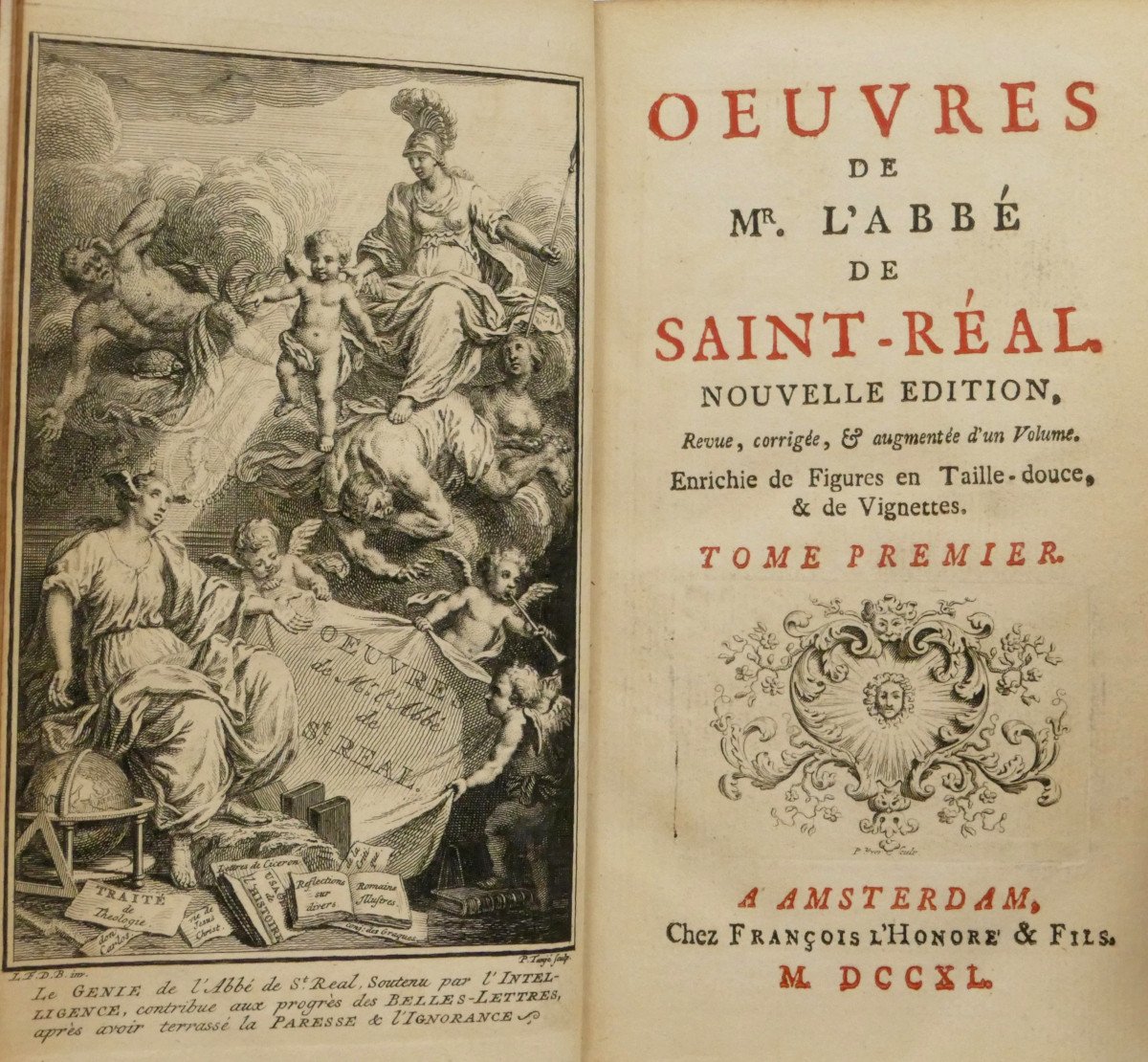 Saint-Réal, Œuvres, 1740, 5/6, 7 planches, 2 frontispice. -photo-2