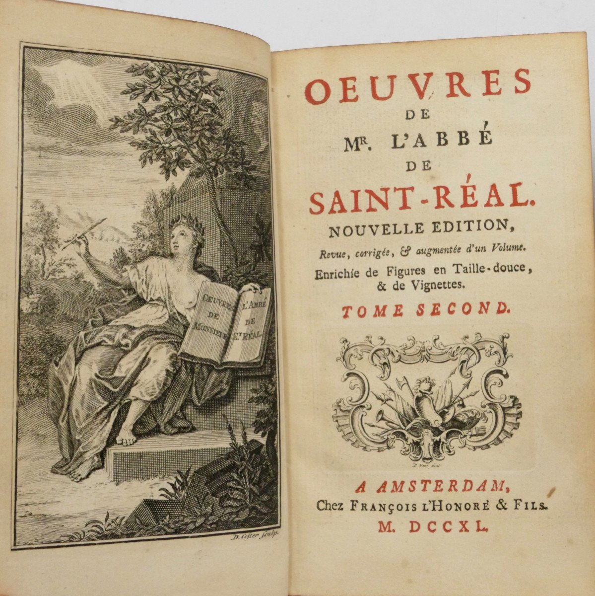 Saint-Réal, Œuvres, 1740, 5/6, 7 planches, 2 frontispice. -photo-4