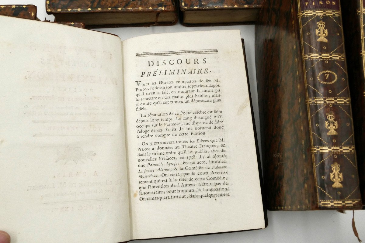 Piron, &OElig;uvres Compl&egrave;tes, 1776, 7/7 Volumes, Complet.-photo-3