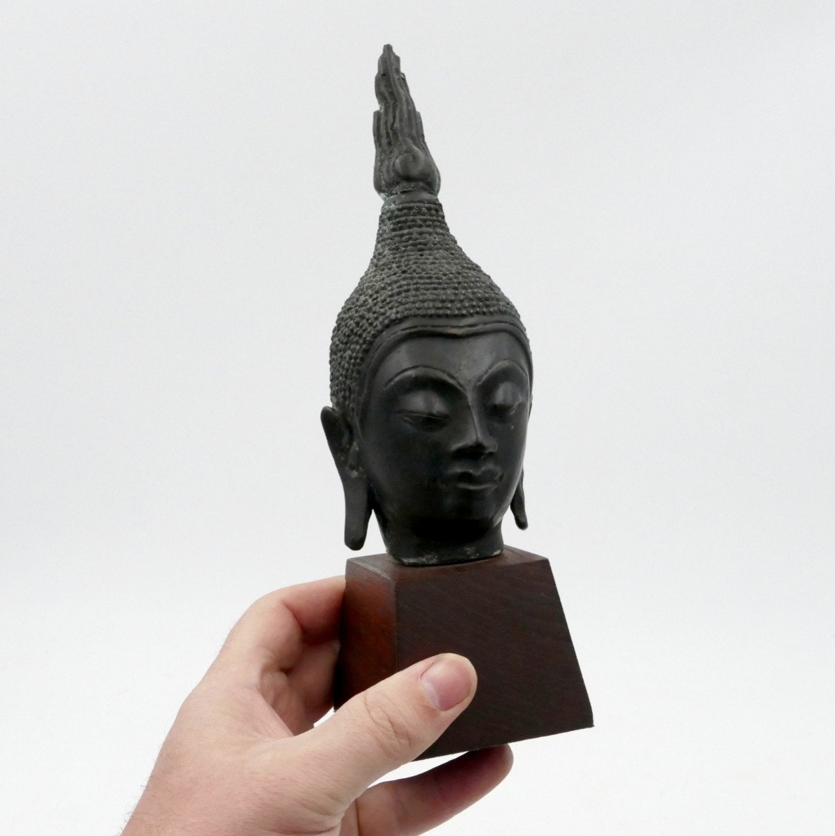 Tête De Bouddha, Birmanie, Fin XIXe / Début XXe Siècle, Bronze.