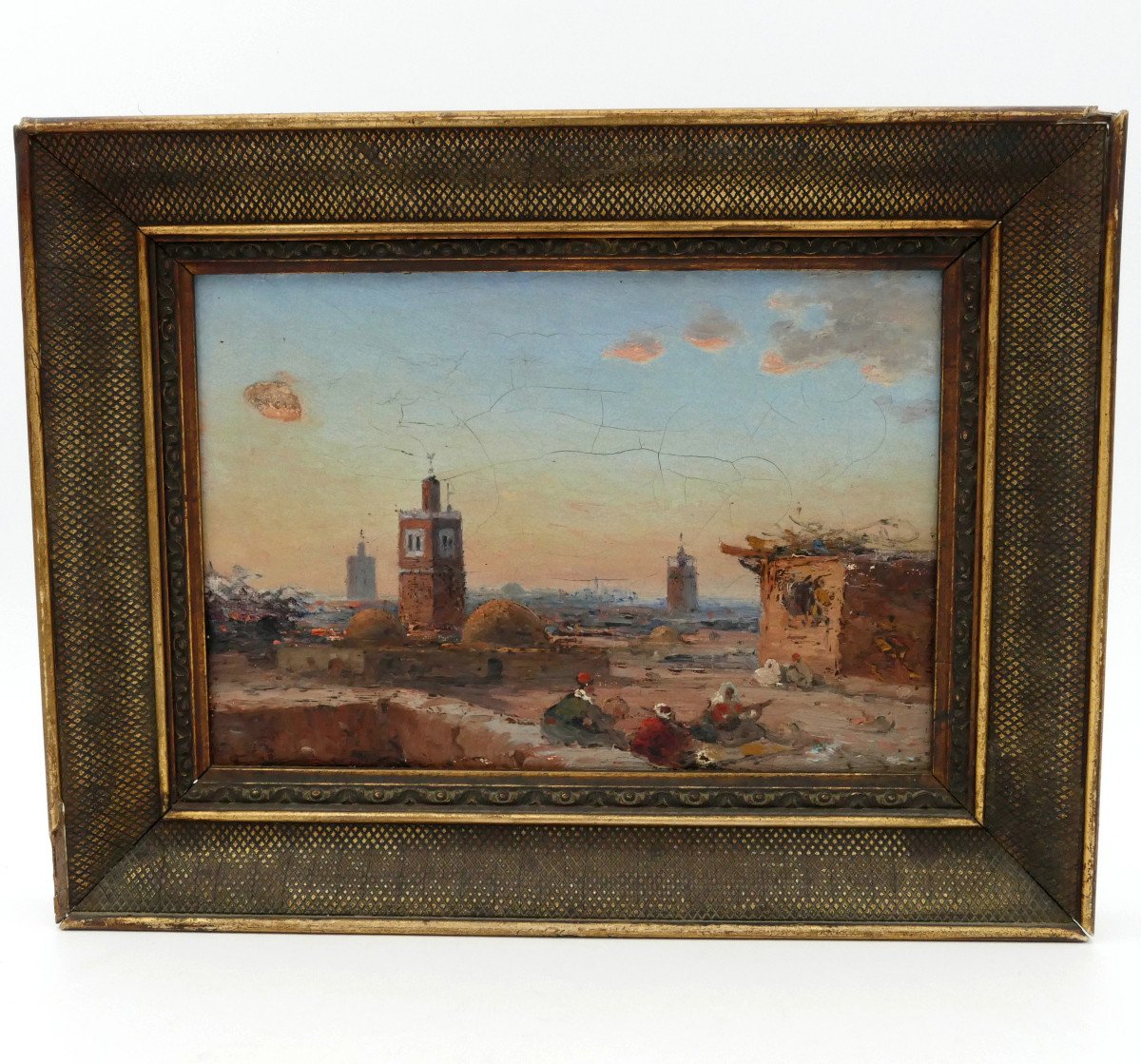 “view Of The Port Of Tangier”, Oil On Canvas Orientalist, Gavin Robert, (att) (1827-1883). 